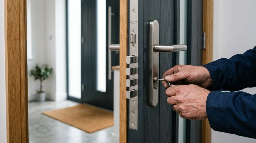 Installation de serrure multipoints pour porte – renforcement sécurité domicile par serrurier professionnel Maison Lévy